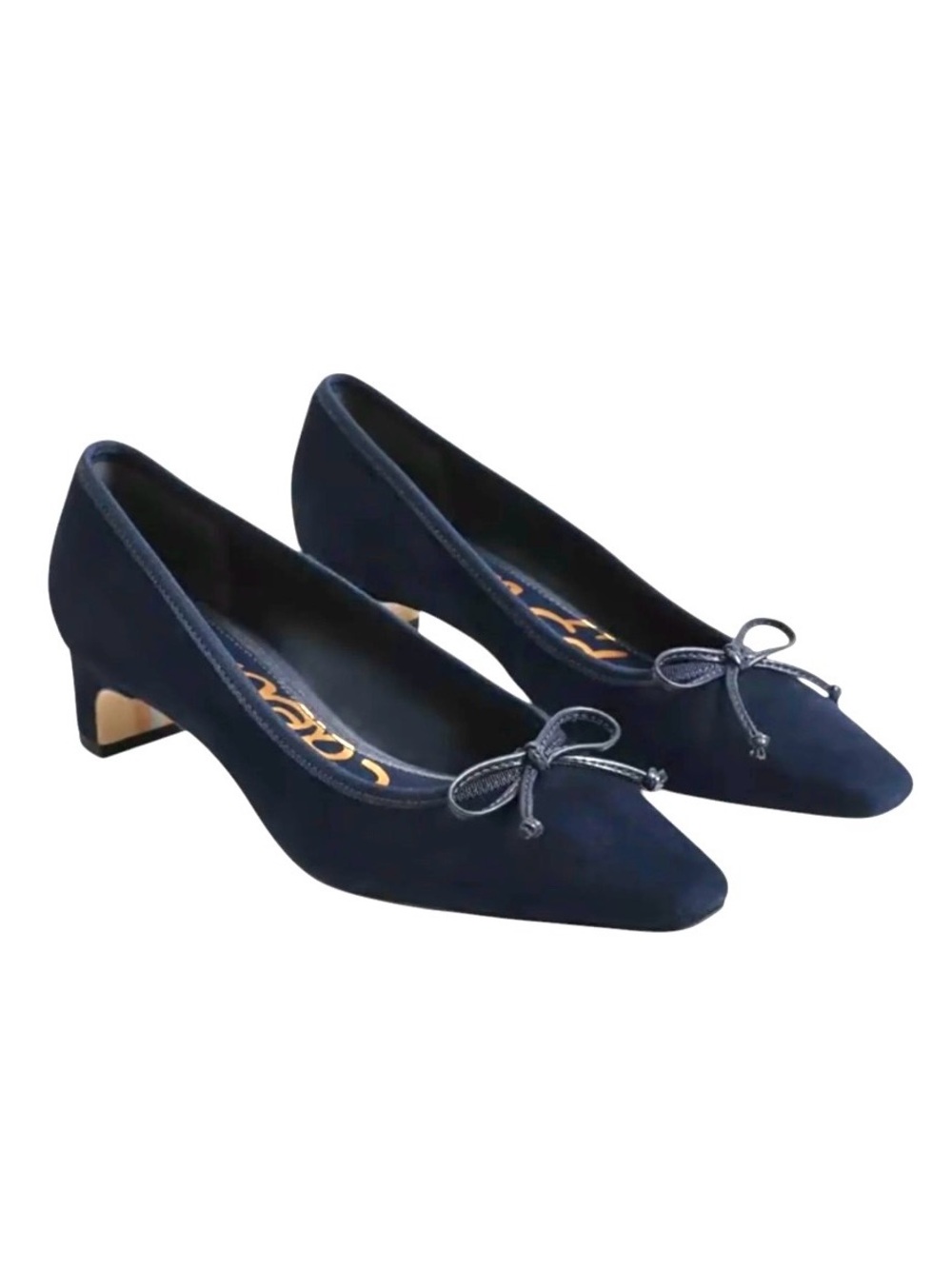 Sam Edelman Rinda Pointed Toe Ballet Heel Blue Suede